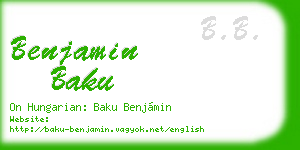benjamin baku business card